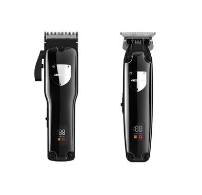 Green Lion Pro Trim Duo Hair Clipper 9-in-1 Package with Carrying Case, Digital Display, Taper Lever, Corded & Cordless - Black