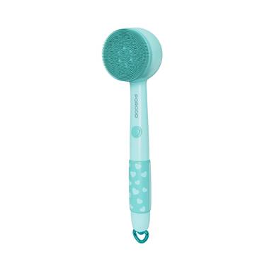 Porodo Lifestyle Kids Electric Bath Brush, Soft Silicone Brush, 2 Levels Speed, Type-C Charging Port, Child Friendly Design, Soft Loofah Cleanser - Blue