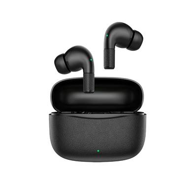 Green Lion Santorini 2 True Wireless Earbuds with Touch Controls, Up to 5 Hours Play Time, ABS Material, 2500 Hours Standby Time, 13mm Speaker Size, ENC Dual Microphones, High-Quality Sound, Voice Assistant - Black