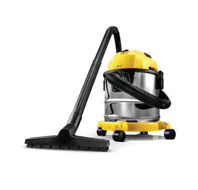 Green Lion Ultra 3-in-1 Vacuum Cleaner, 2-in-1 Crevice Tool, Multiple Nozzles, Fabric Dust Bag, 12L Dustbin Capacity, 1.5m Long Hose, Swivel Caster Wheels, BS Plug - Yellow 