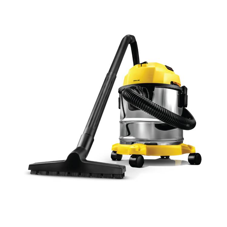Green Lion Ultra 3-in-1 Vacuum Cleaner, 2-in-1 Crevice Tool, Multiple Nozzles, Fabric Dust Bag, 12L Dustbin Capacity, 1.5m Long Hose, Swivel Caster Wheels, BS Plug - Yellow 