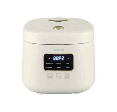 Green Lion GRC-10 Digital Rice Cooker, Easy to Clean, Touch Control, Keep Warm Mode, Exhaust Vent, 2L Capacity, 6 Cooking Modes - White 