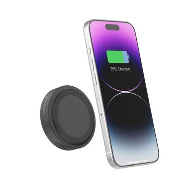 Green Lion Mag Power 3000mAh Power Bank with LED Power Indicator, Lightweight & Portable Design, 5W Wireless Output, 10W Type-C Output, Strong Magnets, ABS Material - Black