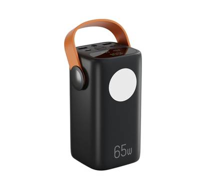 Green Lion Hyper Core 40 Power Bank 40000mAh, PD 65W, Portable Handle, Digital Display, LED Flashlight, 2 USB-A Ports, 2 USB-C Ports, 22.5W QC 3.0, Steady Light, Strobe Light, SOS Light - Black