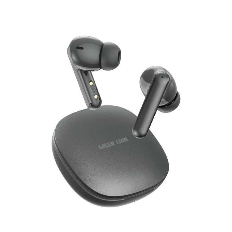 Green Lion Osaka True Wireless Earbuds with Hybrid ANC, Voice Assistant Mode, Touch Control, Dual Mic ENC, 10 Meters Transmission Range - Gray