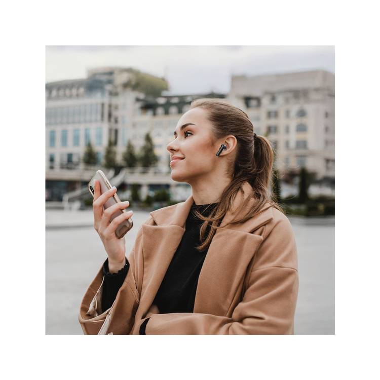 Green Lion Osaka True Wireless Earbuds with Hybrid ANC, Voice Assistant Mode, Touch Control, Dual Mic ENC, 10 Meters Transmission Range - Gray