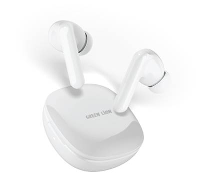 Green Lion Osaka True Wireless Earbuds with Hybrid ANC, Voice Assistant Mode, Touch Control, Dual Mic ENC, 10 Meters Transmission Range - White  