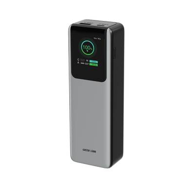 Green Lion Voltura 20000mAh Power Bank with TFT Display, Lightweight Design, Fast Charging, Wide Compatibility, Exquisite Appearance - Gray