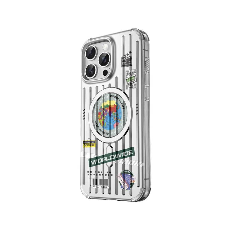 Green Lion Globe MagSafe Case for iPhone 16 Pro with Drop-Protection, Anti-Scratch, Strong Magnets, Comfortable Grip, Dual-Sided Coating, Fingerprint Resistant, 3D Grooved Texture - Silver