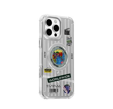 Green Lion Globe MagSafe Case for iPhone 16 Pro Max with Drop-Protection, Anti-Scratch, Strong Magnets, Comfortable Grip, Dual-Sided Coating, Fingerprint Resistant, 3D Grooved Texture - Silver