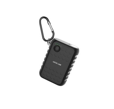 Green Lion Armor Power Bank with 10050mAh Capacity, PD 20W Max Type-C Output, 18W Max USB-A Output, 1W LED Power, 130 lm Brightness Flashlight - Black