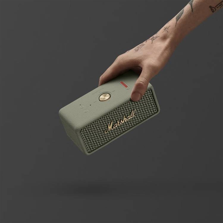Marshall Emberton III Portable Wireless Speaker with More than 32 Hours of Playtime, IP67 Waterproof, Built-in Microphone, Bluetooth 5.3 - Sage