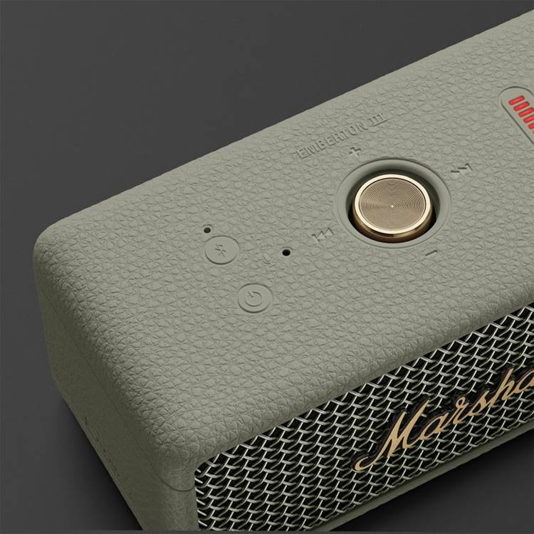 Marshall Emberton III Portable Wireless Speaker with More than 32 Hours of Playtime, IP67 Waterproof, Built-in Microphone, Bluetooth 5.3 - Sage