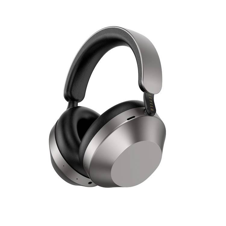 Levelo SoundMaster Hybrid ANC Headphones With Smart Touch Panel, Featherweight, Transparency Mode, Google & Siri Assistant, Music Control - Dark Gray