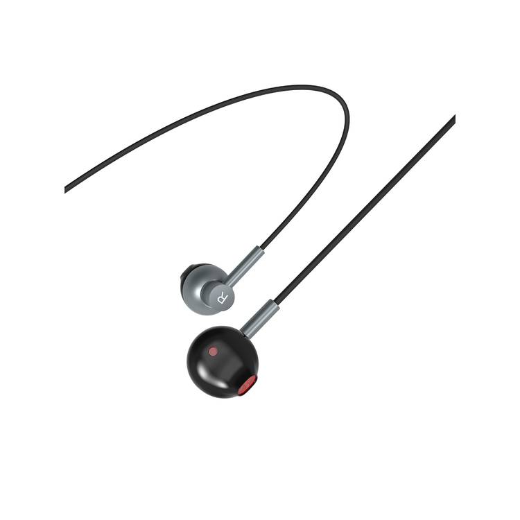 Porodo Soundtec Stereo Earphones with High-Clarity Microphone, Crisp Audio, Type-C Connector, Answer & Close Call, Three-Button Control - Black
