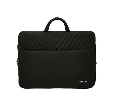 Green Lion Orbit Sleeve Laptop Bag with Nylon Material, Durable Zipper, Multipede Protection, Compatible for Laptop Up to 16 Inches - Black