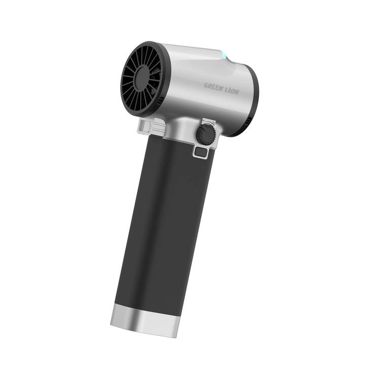 Green Lion GB-186X Turbo Blower with 4000mAh Battery Capacity, 2.5 Hours Charging Time, 6-80 Minutes Working Time, DC Charging Port, ABS, Silicone & Metal Paint Material - Silver