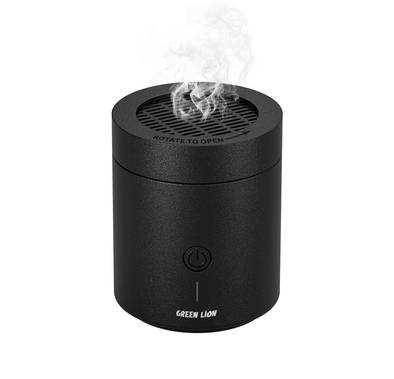 Green Lion Dune Bakhour Incense Burner with 2000mAh Battery Capacity, PA66 & Nylon Material, 300-400°C Heating Temperature, 2 Hours Charging Time, Type-C Charging Port, Strong Fragrance, Included Tweezer - Black