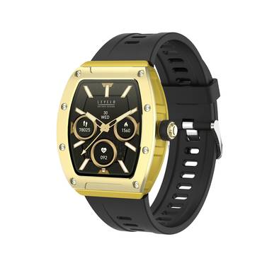 Levelo Spectrum Ladies Smart Watch with 1.76" Touch Screen Size, Aluminum & ABS Material, 300mAh Battery Capacity, Up to 6 Days Working Time, Up to 20 Days Standby Time, Built-in Microphone & Speaker - Black / Gold