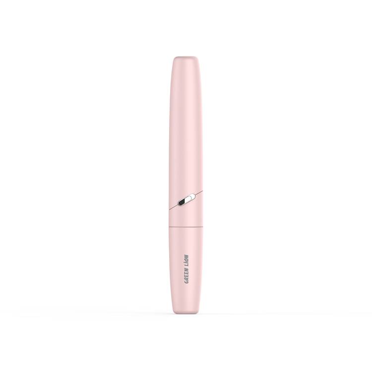 Green Lion Eyebrow Hair Trimmer with Adjustable Angle & Planner, ABS Material & Stainless Steel Blade, Replaceable AAA Battery, Skin Friendly, Precision Trimming, Ergonomic Design - Pink
