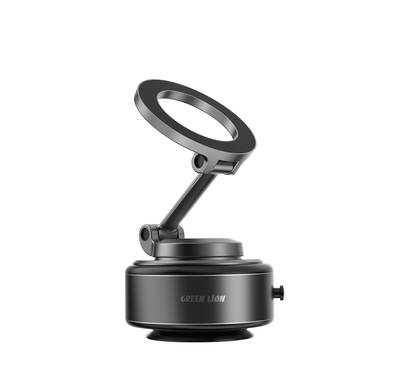 Green Lion GX-31 Auto Suction Phone Holder with 360° Rotation, Strong Suction Cup, 1.5kg Adsorption, One-Hand Operation, MagSafe Compatible, Type-C Charging, 14 Days Working Time - Matte Black