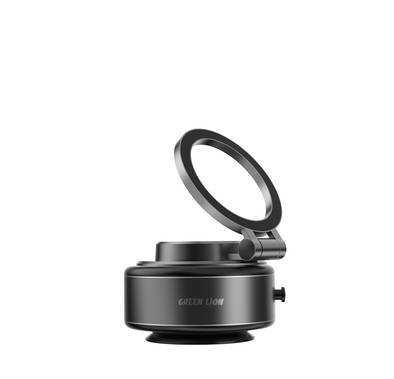 Green Lion GX-29 Auto Suction Phone Holder with 360° Rotation, Strong Suction Cup, 1.5kg Adsorption, One-Hand Operation, MagSafe Compatible, Type-C Charging, 14 Days Working Time - Matte Black