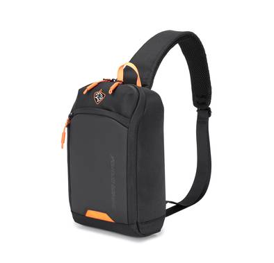 Porodo Gaming Cross Body Bag with Water-Resistant Material, Adjustable Shoulder Strap, Secure Device Storage, Padded Back Panel, Type-C Charging Port - Black 