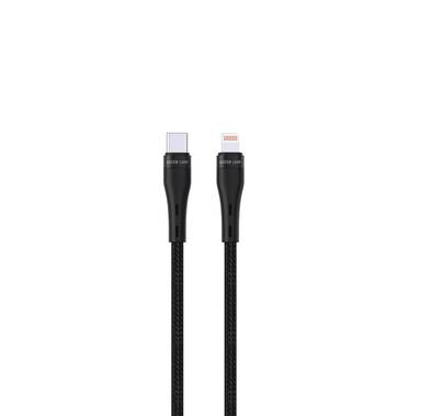Green Lion USB-C to Lightning Braided Cable with 5m Length, 20W Charging, 480Mbps Data Transfer Speed, 10000 Bends Lifetime - Black