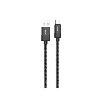 Green Lion USB-A to USB-C Braided Cable with 10000 Bends Lifespan, 1m Length, 15W Current Power, Secure & Safe, Charge & Sync, Wide Compatibility,  480Mbps Transfer Speed - Black
