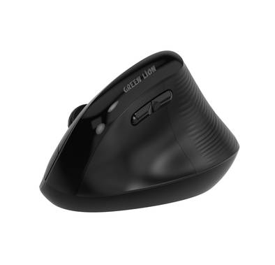 Green Lion Ergo Grip Vertical Mouse with Adjustable DPI, Multi-Device Pairing, 2 Hours Charging Time, 30 Hours Working Time, 60cm Type-C Cable Length, 10m Transmission Distance - Black