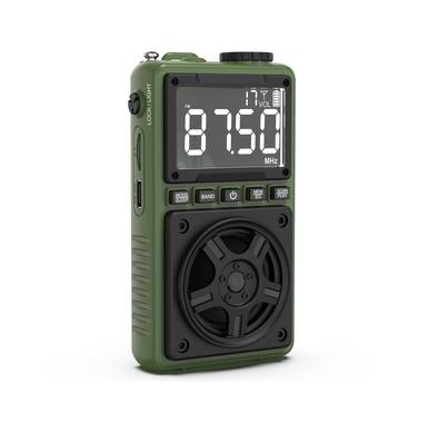 Green Lion Voyager Portable Radio with Bluetooth Speaker, 1.2W Flashlight, 6-7 Hours Playtime, 8-10m Transmission Range, Auto-Scan Mode, Lock & Sleep Function, 1.5 Hours Charging Time - Green
