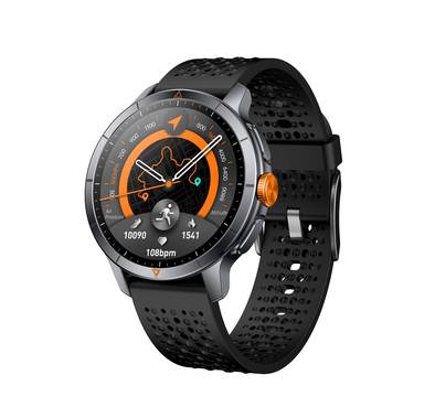 Green Lion GPS Pro Smart Watch with 1.6 Inches Large Display, Barometer & Compass, Sleep Monitoring, Voice Recording, Real 60Hz FPS, TWS Function, Local Music & Phone Album, Heart Rate Monitoring, Bluetooth Call, Geomagnetic & Altitude, 450mAh Battery, 6 Days Working Time - Black