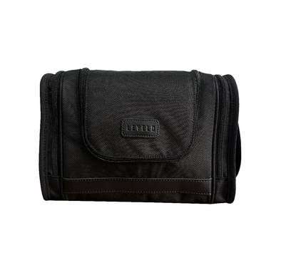 Levelo Trousse Toiletry Bag with Multiple Compartments, Ample Space, 1680D Polyester Material, Water Resistant, Lightweight Design - Black