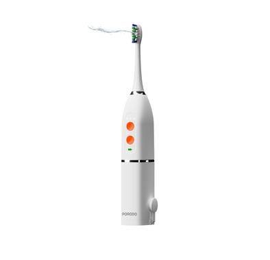 Porodo Adults Electric Water Floss & Toothbrush with 100mL Water Tank, 25 Days Battery Life, 1000mAh Battery Capacity, IPX7 Waterproof Rating, 37,800 Strokes/Minute Vibration Frequency, 73~86 PSI Water Flossing Pressure, Type-C Charging, 3 Hours Charging Time, 2 Replacement Brush Heads - White