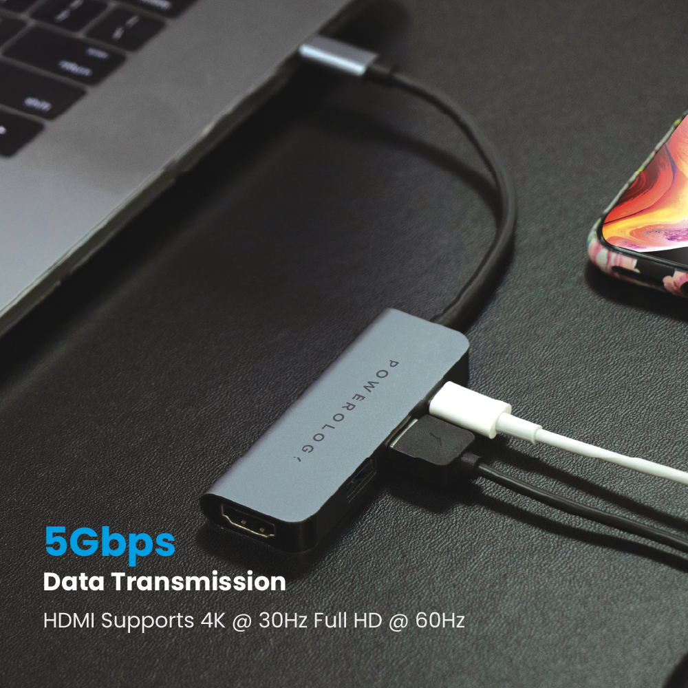 Powerology 4 in 1 60W PD USB-C Hub