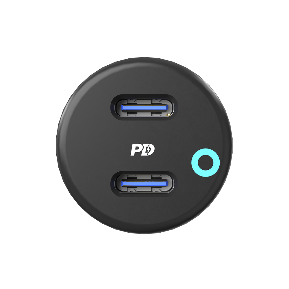 Dual Port LED Car Charger PD 45W